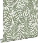 ESTAhome papier peint feuilles de palmier vert olive grisé - 0,53 x 10,05 m - 139006