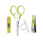 Green Baby Infant Manicure Set Nail Clippers Scissors 4 Piece Toddler Travel