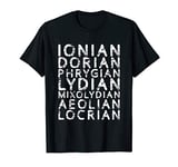 Music Theory Major Scale Modes Musician Ionian Dorian T-Shirt