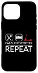 iPhone 16 Pro Max Eat Sleep Scooter Repeat Electric Retro Vintage Scootering Case