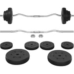 Yaheetech Ensemble d’haltère 20 kg Kit Barre de Musculation Exercices de Fitness Entraînement à la Maison/Gym