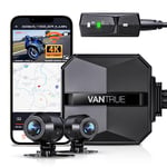 VANTRUE F1 Motorcycle Camera 4K Front and Rear 5GHz WiFi GPS HDR Waterproof, Dual Motorbike Motorcycle Dash Cam Dustproof, Motorbike Camera Dual Lens 160 Wide Anlge, 24H Parking Mode, 512GB Max