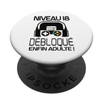 Cadeau Anniversaire 18 ans Garçon Humour Gamer Geek PopSockets PopGrip Adhésif