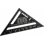 180mm(7pouces) Aluminium Règle Équerre de Triangle Rapporteur Multifonction Equerre Menuisier 45-90 Degres Carpenter Outil de Mesure(Métrique)