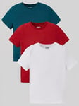 Everyday Boys 3 Pack Short Sleeve Solid Colour T-Shirts - Multi, Multi, Size 15 Years