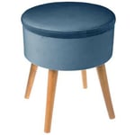 Atmosphera Créateur D'intérieur - Tabouret Coffre Scandinave 'Tess' 44cm Bleu