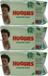 Huggies Natural Care With Aloe Vera Wipes 56 Pack X 3