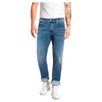 Replay Men's Grover Straight-Fit Hyperflex Jeans with Stretch, Blue (Medium Blue 009), 40W / 34L