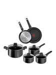 Tefal Titanium Ultra Plus Induction Non-Stick 6Pc Set, (Frying Pan 20/26Cm, Stewpot 24Cm, Saucepan 16/18/20Cm With Lids)