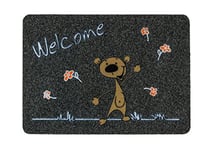 Astra Tapis de Premium Rips Flocky Color Porte Tapis, Polypropylène, 40 x 60 x 0, 8 cm, Welcome Bär - Grau/Anthrazit, 40 x 60 x 0,8 cm