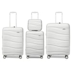 Kono Set de 4 Valises de Voyage (56/65/75cm) Rigide Valise Cabine | Valise Moyenne | Valise Grande Taille à roulettes et Serrure TSA & Portable Vanity Case