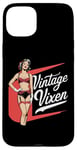 Coque pour iPhone 15 Plus Retro Vixen In Red And Black Lingerie Vintage Design