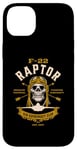 Coque pour iPhone 14 Plus F 22 Raptor avion avion crâne style vintage