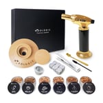 Cocktail Smoker Mens Gift with Torch, 6 Wood Chips, Whiskey Stones & Accessories