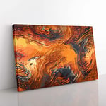 Big Box Art Breaking Down in Abstract Canvas Wall Art Print Ready to Hang Picture, 76 x 50 cm (30 x 20 Inch), Red, Orange, Brown