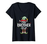 Womens I'm The Brother Elf Funny Christmas Matching Brother Elf V-Neck T-Shirt