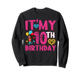 In My 10th Birthday Era Ten Bday 10 Year Old Birthday Girl Sweatshirt