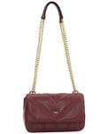 DKNY Women Flap Shoulder Bag, Aged Wine, Medium