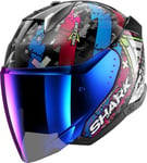 SHARK, Casque Moto Jet SKWAL i3 Jet Hellcat Black Chrome Blue KUB, XXL