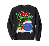 Xmas Tree Lights Santa Hat Bowling Ball Christmas Sweatshirt