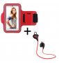 Pack Sport Pour "Oneplus Nord" Smartphone (Ecouteurs Bluetooth Sport + Brassard) Courir T7 - Rouge