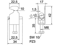 Obo Bs-H1-K-12 Ft U-Klämma 2056 08-12Mm Varmförzinkad 1186202 100 (1186202)