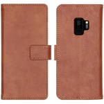 Coque pour Samsung Galaxy S9 Portefeuille Etui Housse Marron iMoshion