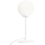 Licht-erlebnisse - Lampe de table métal verre 35 cm blanc E14 abat-jour boule ronde lampe de table moderne