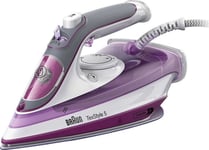 Braun Texstyle 5 Si 5037 Vi, Ångstrykjärn, Keramisk Stryksula, 2 M, 50 G/Min, Violett, 200 G/Min