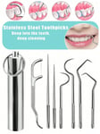 Dental Teeth Whitening Kit Dentist Tooth Plaque Calculus Tartar Remover Tool 7pc