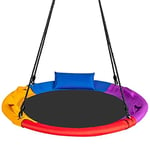 Balançoire pour Enfants, avec Coussin et poignées, Corde réglable en Hauteur de 100 à 180 cm, capacité de Charge jusqu'à 150 kg, pour Enfants et Adultes, pour l'intérieur et l'extérieur, Multicolore