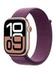 Apple Watch Series 10 (Gps) 46Mm Rose Gold Aluminium Case With Plum Sport Loop