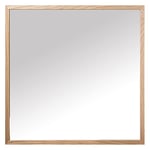 DRW Miroir Mural carré en Bois moulure Fine en Naturel 84x2x84cm, INT.79x79cm