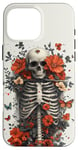 iPhone 16 Pro Max Skeleton Ribcage Anatomy with Flowers Butterflies Case