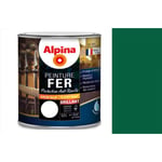 Peinture fer antirouille Vert meleze brillant 0.5L ALPINA décoration protection Résiste aux choc humidité