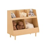 SoBuy Bibliothèque Enfant, Étagère à Livres, Meuble Rangement sur Pieds pour Enfant, Meuble Rangement Jouets et Livres pour Chambre d'enfant, 5 Compartiments Ouverts, 87 x 37 x 78 cm, KMB111-N