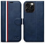 OCASE for iPhone 16 Pro Max Case, PU Leather Wallet, Magnetic Flip Folio Cover with RFID Blocking, Card Holders, Shockproof TPU, and Kickstand for 6.9 Inch iPhone 16 Pro Max (2024), Spliced Blue