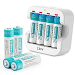 czvv Rechargeable AA Lithium 1.5V Batteries - High-Capacity 3500mWh - 1300 Cycle