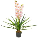 vidaXL kunstig plante orkidé med urtepotte pink 90 cm