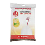 Morphy Richards 979039 Lemon Scented 50L Heavy Duty Bin Liners, 20 Pack, White