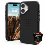 Urban Armor Gear (UAG) Civilian MagSafe Case for iPhone 16, Pro & Pro Max- Black