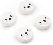 Thumb Grip Caps, 4 Capuchon De Joystick En Silicone Pour Switch/Switch Lite, Animal Mignon Pouce Poignées Couvercle Pour Joy-Con Controller, Blanc