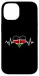 Coque pour iPhone 14 Drapeau Kenya Vintage Heart Beat Kenya Pulse Line