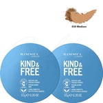 RIMMEL Kind & Free Healthy Look Pressed Powder 10g - 030 Medium *PACK OF 2*