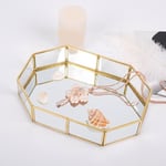 Glass Gold Mirror Tray Gold Vanity Tray Makeup Tray  Bathroom Counter Desktop