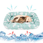 Gukasxi Pet Cooling Mat Pat Cat Self Cooling Pat Mat Small Animal Pet Washable Summer Pad Blanket, Breathable Ice Silk Pet Cooling Mat Pad, Pet Cool Mat for Cat Kitten Hamster Chinchilla Guinea Pig