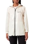 Armani Exchange Tissu Durable, Brillant, col en Tortue avec Capuche Amovible, Coupe décontractée Veste Rain, Weiß, S Femme