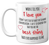 Stuff4 Cute Anniversary Mug for Him Her - I Love You, You are The Best Thing - Romantic Valentines Gift for Boyfriend Girlfriend Husband Wife Partner, 11oz Ceramic Premium Mugs for Him Her