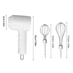 (White)Cordless Electric Hand Mixer Rechargable Handheld Eggbeater Electric