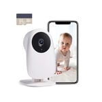 nooie [Exclusivité Amazon] Baby Monitor avec Carte Micro SD, 1080p, pour bébé Nounou Personnes âgées et Surveillance d'animaux domestiques, Fonctionne avec Alexa